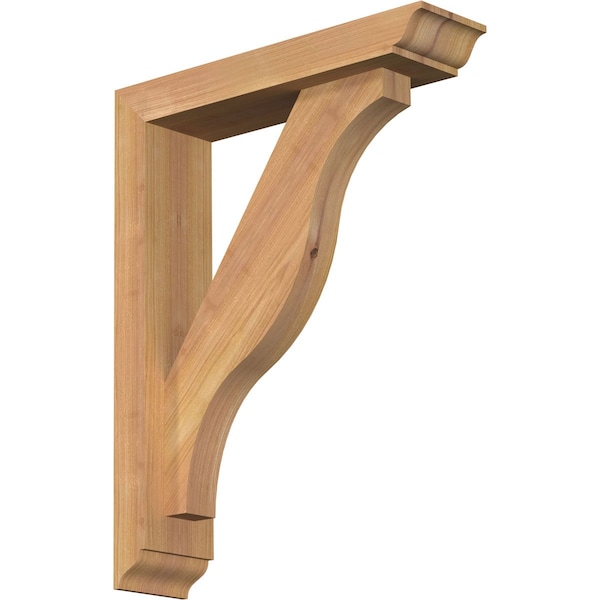 Ekena Millwork Funston Traditional Smooth Bracket w/ Offset Brace, Western Red Cedar, 3 1/2"W x 14"D x 18"H BKT0402X14X18FST01SWR - main